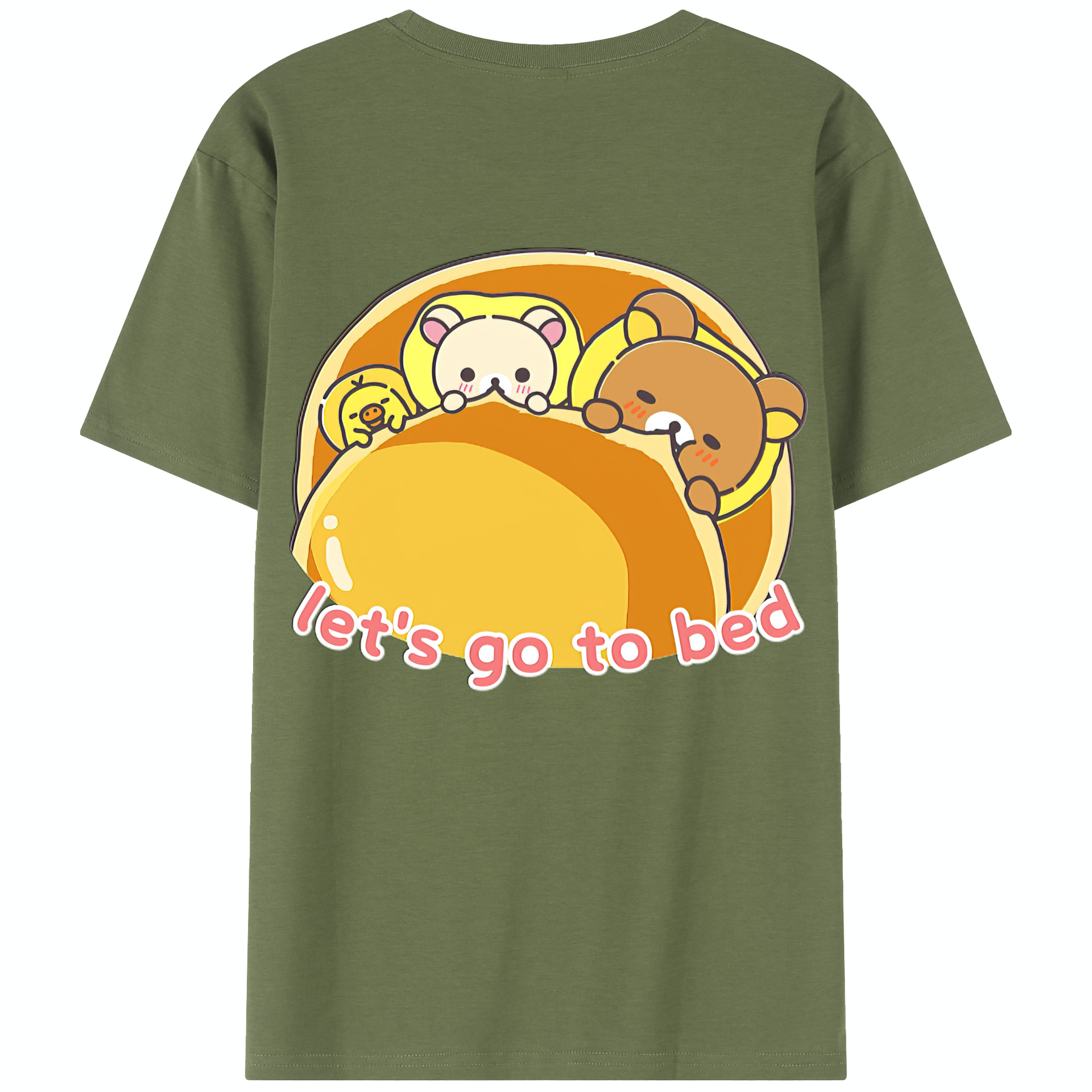 （画像用） リラックマ リラックマ キイロイトリ Rilakkuma Korilakkuma Kiiroitori 綿100％半袖Tシャツ（背面プリント）